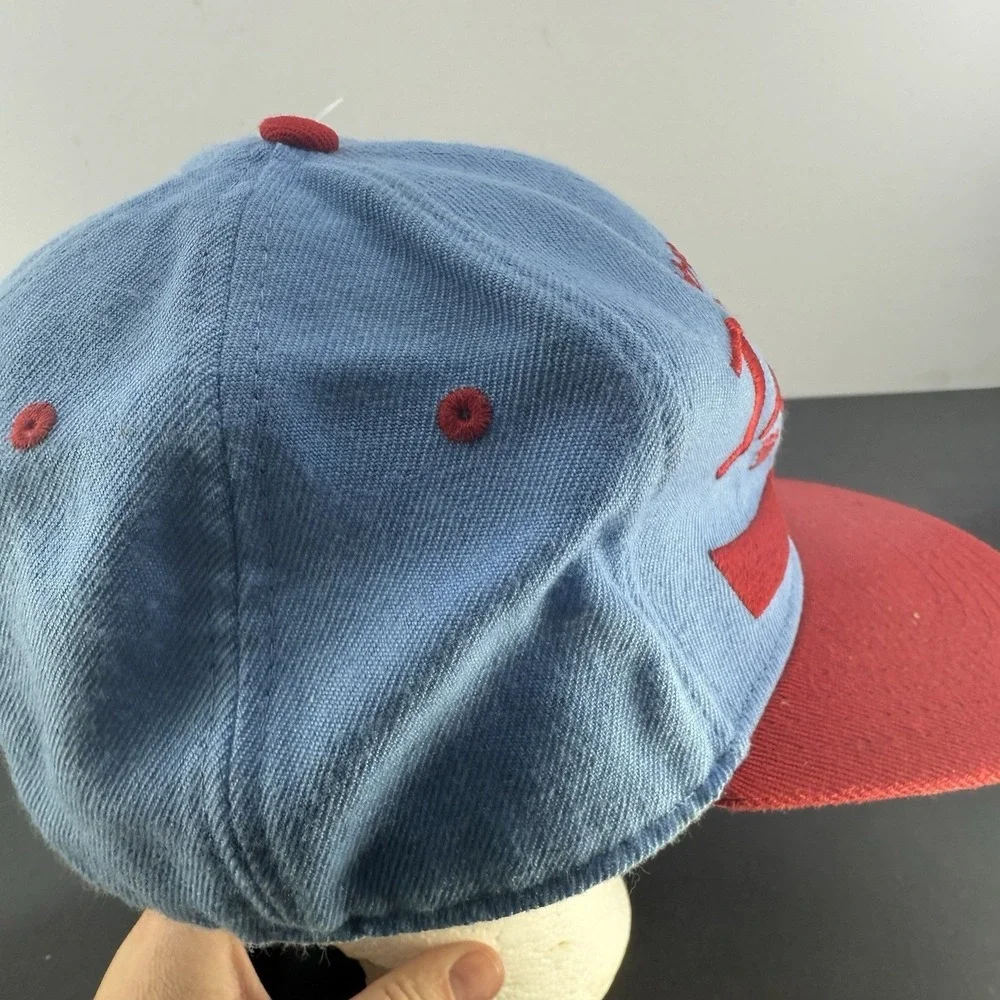 COCA COLA Japan Sky Blue Red Logo Snapback Hat Cap Embroidered